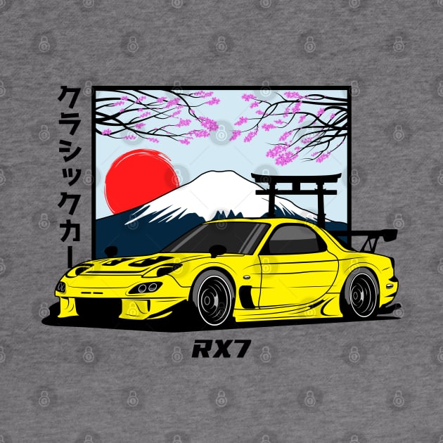 Yellow RX 7 JDM by GoldenTuners